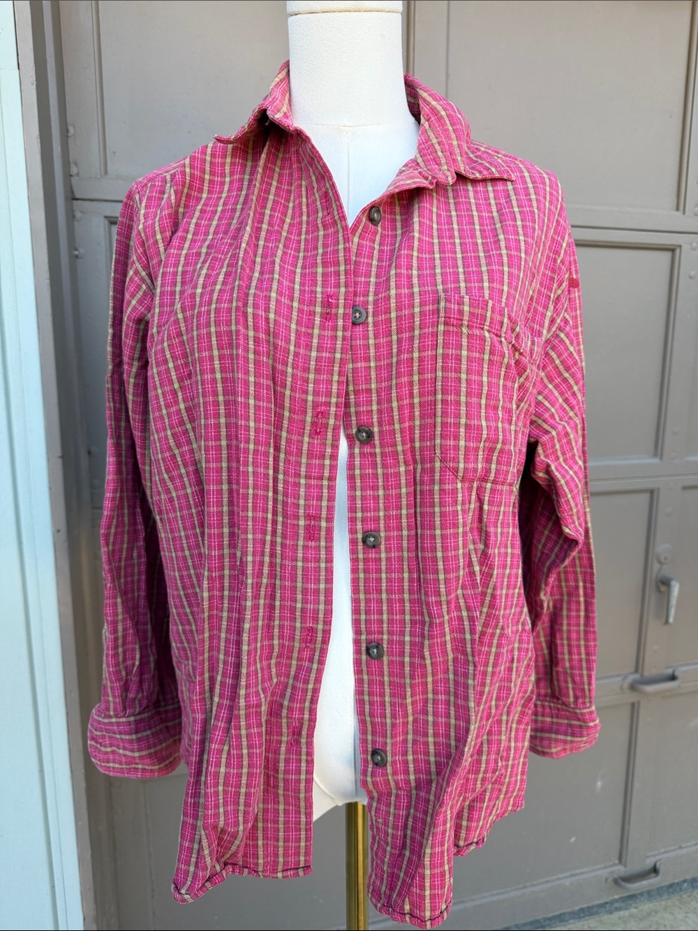 Woolrich Pink Plaid Button-Front Shirt Jacket